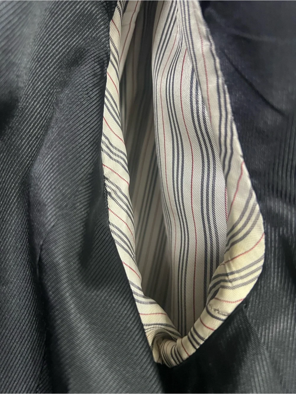 Burberry Black Pinstripe Wool Suit Jacket and Pants